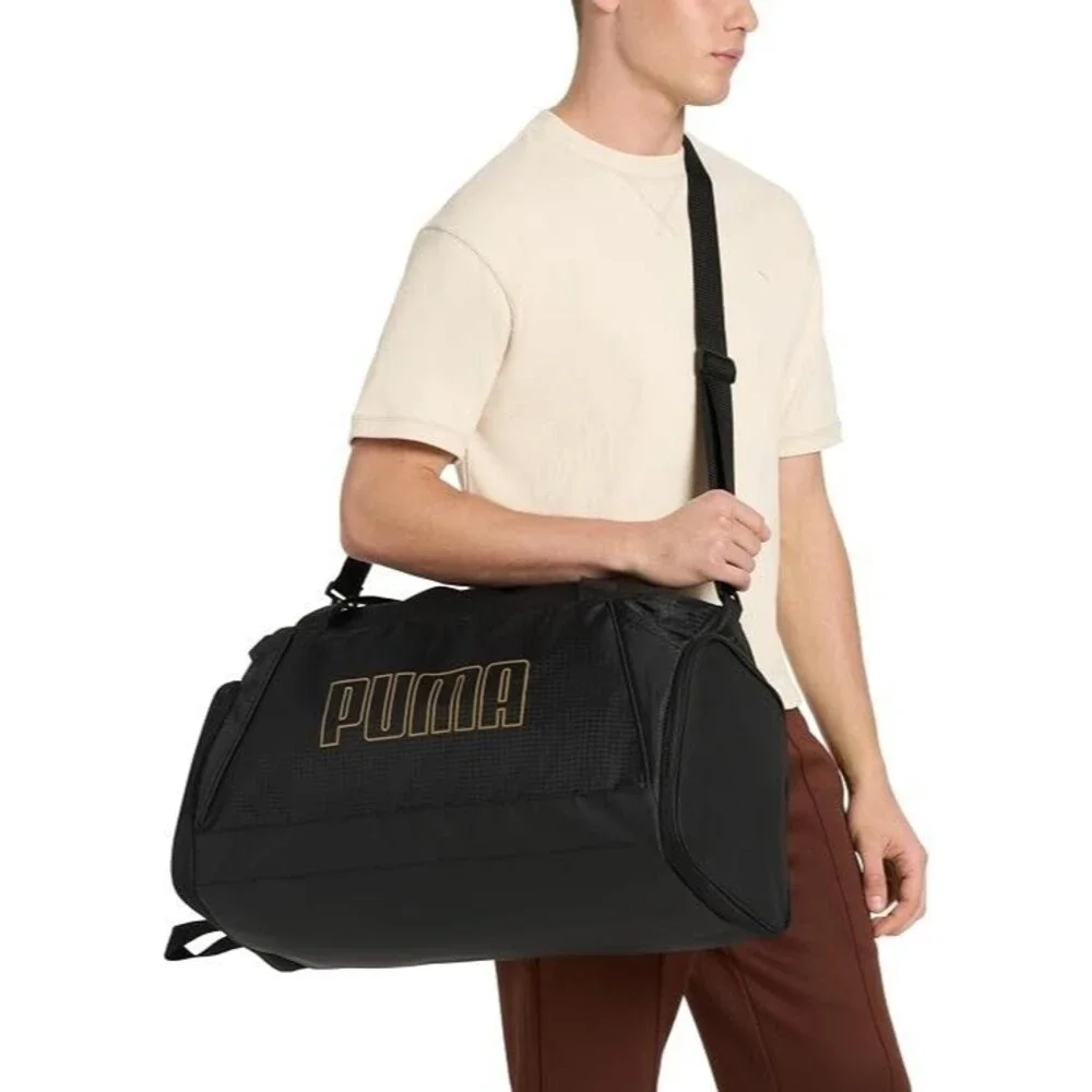 PUMA Evercat Accelerator Duffel Bag – New Silver/Black | Gym Travel Duffle (OS)